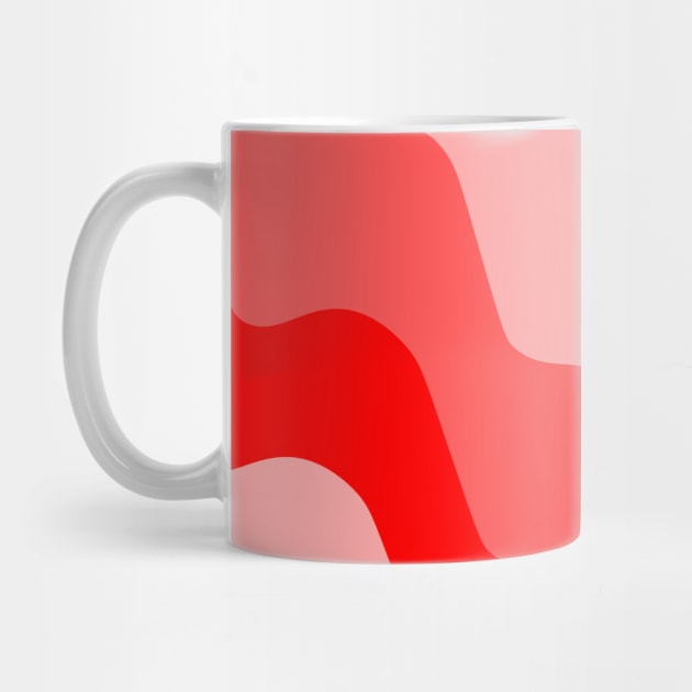 Red wavy ocean waves gradient by Baobabprintstore